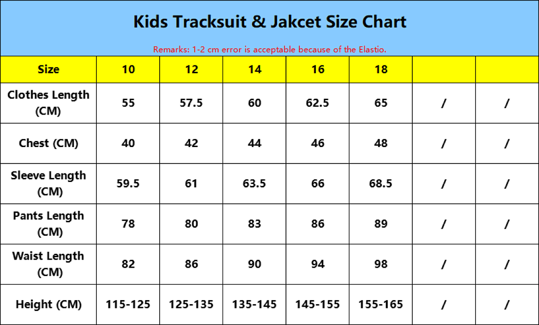 SIZE CHARTS MEDIDAS